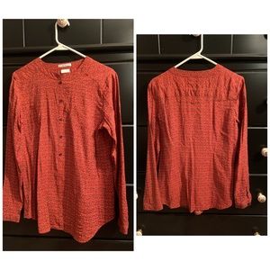 Dark burnt orange boho long sleeve top